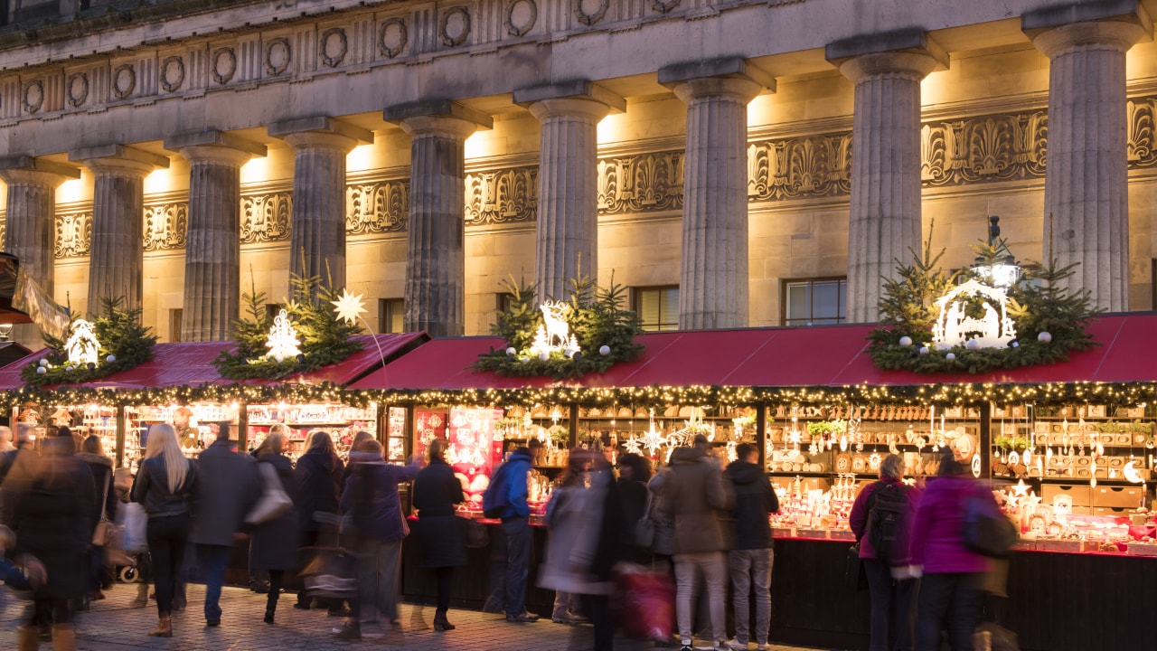 Christmas market in Edinburgh, UK