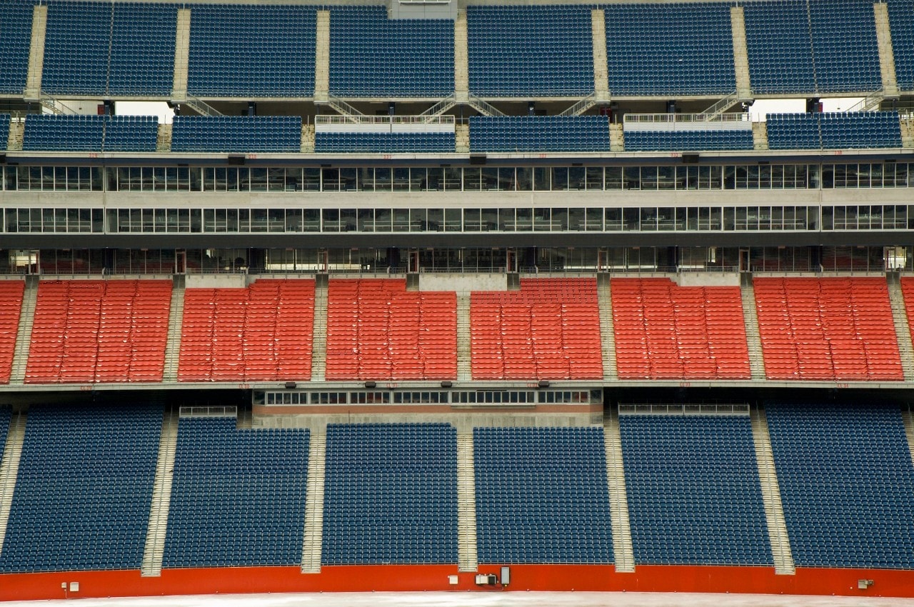 "Empty seats, Foxboro Stadium, Massachusetts"