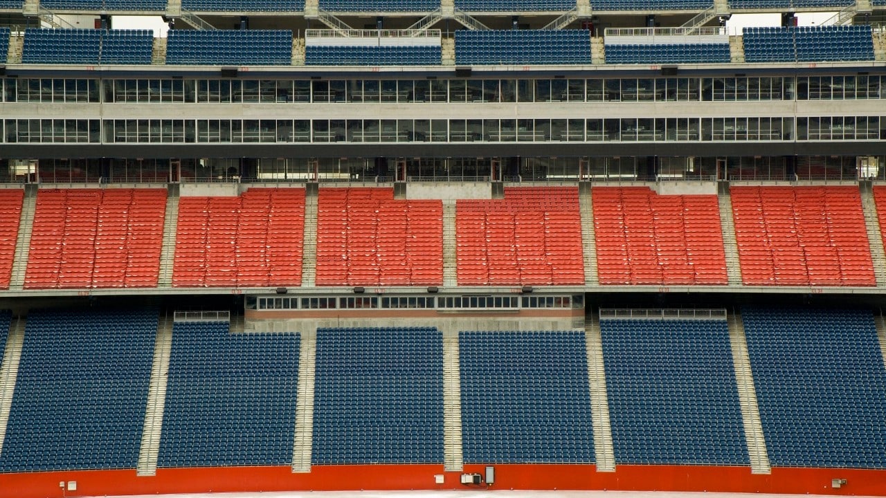 "Empty seats, Foxboro Stadium, Massachusetts"