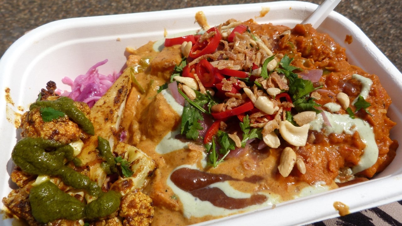 A plate of various indian foods